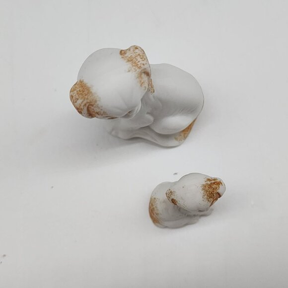 Vintage Ceramic King Charles Dog Figurines Set Of 2 White & Brown - Picture 7 of 8